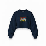 Champions League Poker Oversize Crop Sweatshirt — Lacivert — Ön baskı
