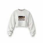Champions Last Supper Oversize Crop Sweatshirt — Beyaz — Ön baskı