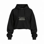 Quentin Tarantino Oversize Crop Hoodie — Siyah — Ön baskı