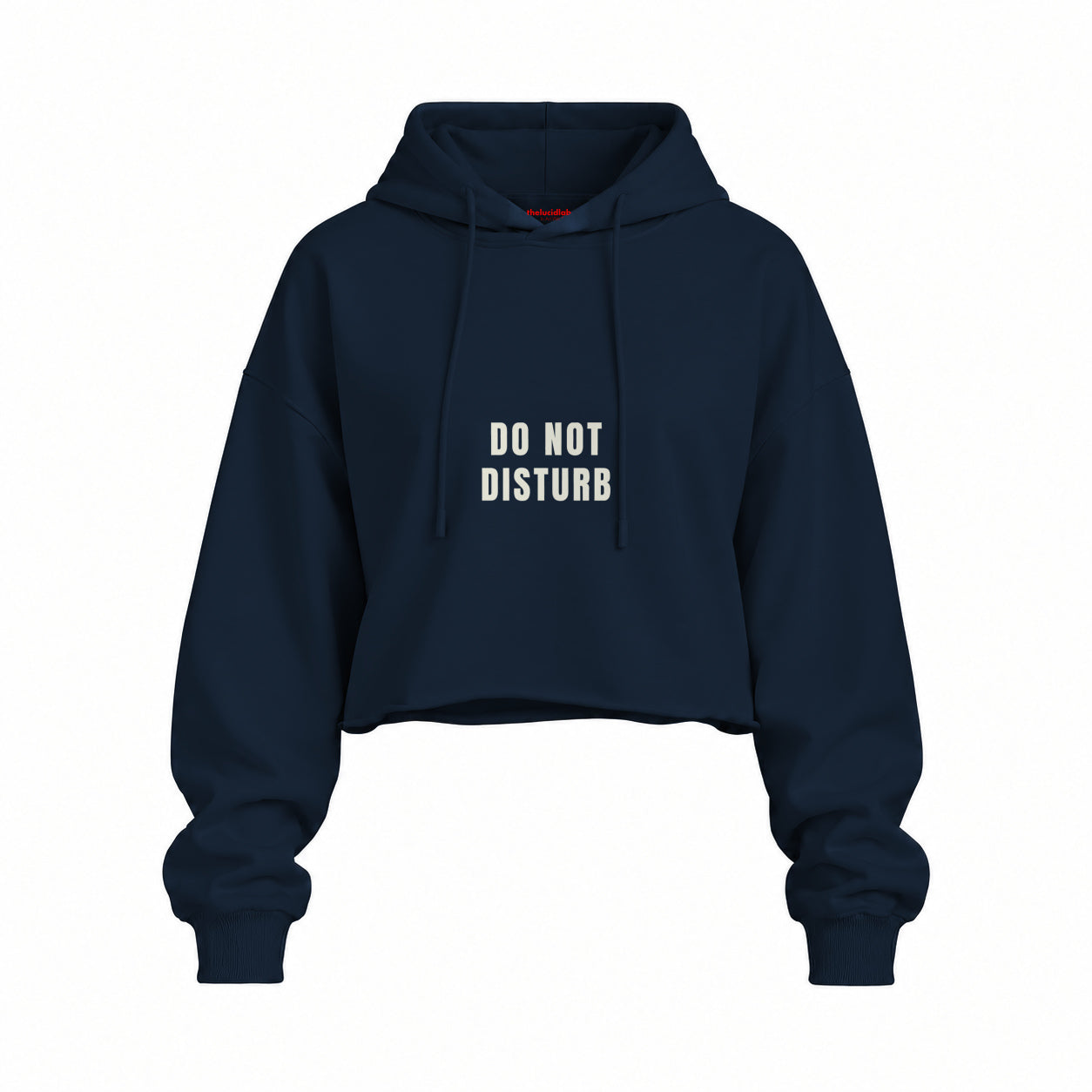 Do Not Disturb Oversize Crop Hoodie — Lacivert — Ön baskı