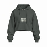 Do Not Disturb Oversize Crop Hoodie — Antrasit — Ön baskı