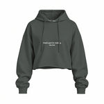 Thank God for Making Me Hot Oversize Crop Hoodie — Antrasit — Ön baskı