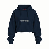 Overworked & Underfucked Oversize Crop Hoodie — Lacivert — Ön baskı