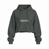 Overworked & Underfucked Oversize Crop Hoodie — Antrasit — Ön baskı