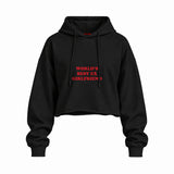 World’s Best Ex Girlfriend Oversize Crop Hoodie — Siyah — Ön baskı