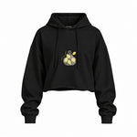 Make Some Lemonade Oversize Crop Hoodie — Siyah — Ön baskı