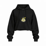 Make Some Lemonade Oversize Crop Hoodie — Siyah — Ön baskı