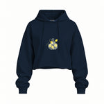 Make Some Lemonade Oversize Crop Hoodie — Lacivert — Ön baskı