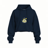 Make Some Lemonade Oversize Crop Hoodie — Lacivert — Ön baskı