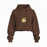 Make Some Lemonade Oversize Crop Hoodie — Kahverengi — Ön baskı