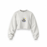 Make Some Lemonade Oversize Crop Sweatshirt — Beyaz — Ön baskı