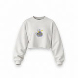 Make Some Lemonade Oversize Crop Sweatshirt — Beyaz — Ön baskı