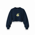 Make Some Lemonade Oversize Crop Sweatshirt — Lacivert — Ön baskı