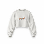The Creation of Chill Oversize Crop Sweatshirt — Beyaz — Ön baskı