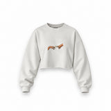 The Creation of Chill Oversize Crop Sweatshirt — Beyaz — Ön baskı