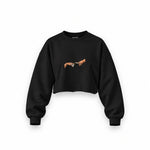 The Creation of Chill Oversize Crop Sweatshirt — Siyah — Ön baskı