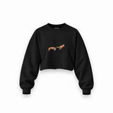 The Creation of Chill Oversize Crop Sweatshirt — Siyah — Ön baskı