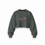 The Creation of Chill Oversize Crop Sweatshirt — Antrasit — Ön baskı