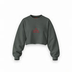 No Inspiration Today Sorry Oversize Crop Sweatshirt — Antrasit — Ön baskı