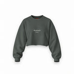 Reading Is Sexy Oversize Crop Sweatshirt — Antrasit — Ön baskı