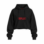 I Need a BF Oversize Crop Hoodie — Siyah — Ön baskı