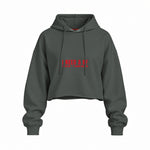 I Need a BF Oversize Crop Hoodie — Antrasit — Ön baskı