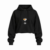 Aperitivo Oversize Crop Hoodie — Siyah — Ön baskı