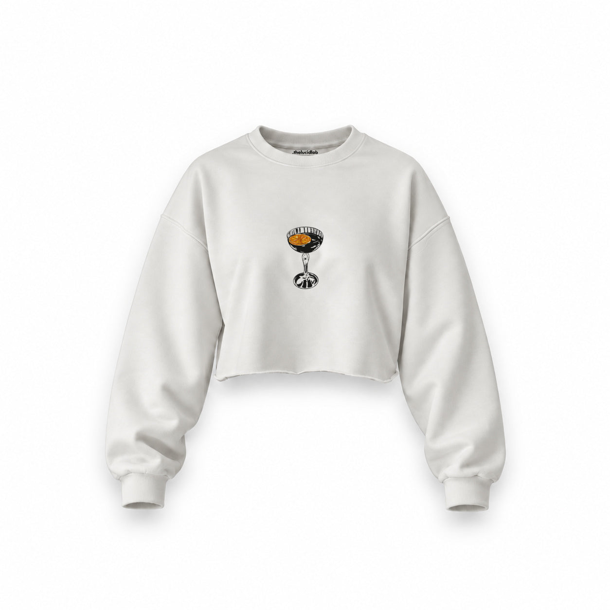 Aperitivo Oversize Crop Sweatshirt — Beyaz — Ön baskı