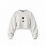 Aperitivo Oversize Crop Sweatshirt — Beyaz — Ön baskı