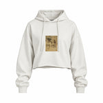 God, Law (1981) - Basquiat Oversize Crop Hoodie — Beyaz — Ön baskı