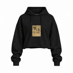 God, Law (1981) - Basquiat Oversize Crop Hoodie — Siyah — Ön baskı