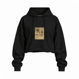 God, Law (1981) - Basquiat Oversize Crop Hoodie — Siyah — Ön baskı