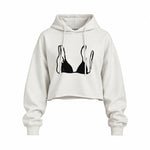 Black Bikini Oversize Crop Hoodie — Beyaz — Ön baskı