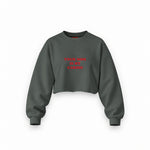 Your Mom Is My Cardio Oversize Crop Sweatshirt — Antrasit — Ön baskı