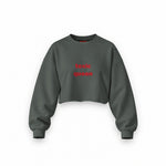 Toxic Queen Oversize Crop Sweatshirt — Antrasit — Ön baskı