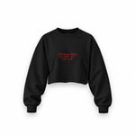 Stop Dating Oversize Crop Sweatshirt — Siyah — Ön baskı