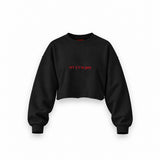 My Ex Is Gay Oversize Crop Sweatshirt — Siyah — Ön baskı