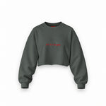 My Ex Is Gay Oversize Crop Sweatshirt — Antrasit — Ön baskı