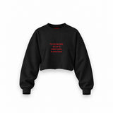 I’m Boring Baby Oversize Crop Sweatshirt — Siyah — Ön baskı