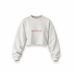 Good Boys & Bad Boys Oversize Crop Sweatshirt — Beyaz — Ön baskı