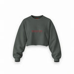 Good Boys & Bad Boys Oversize Crop Sweatshirt — Antrasit — Ön baskı