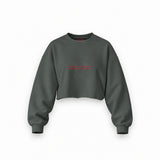 Good Boys & Bad Boys Oversize Crop Sweatshirt — Antrasit — Ön baskı