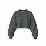 Sexy People Overthink Oversize Crop Sweatshirt — Antrasit — Ön baskı