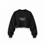 Eating Pussy Cures Depression Oversize Crop Sweatshirt — Siyah — Ön baskı