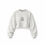 Need Money For Ferrari Oversize Crop Sweatshirt — Beyaz — Ön baskı