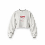 Türkiye Grand Prix Oversize Crop Sweatshirt — Beyaz — Ön baskı