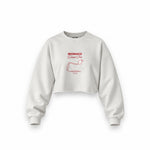 Monaco Grand Prix Oversize Crop Sweatshirt — Beyaz — Ön baskı