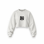 DO IT Oversize Crop Sweatshirt — Beyaz — Ön baskı