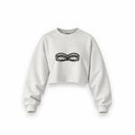 Unshell Me Oversize Crop Sweatshirt — Beyaz — Ön baskı
