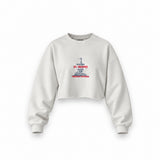 Saint Tropez Sailing Club Oversize Crop Sweatshirt — Beyaz — Ön baskı